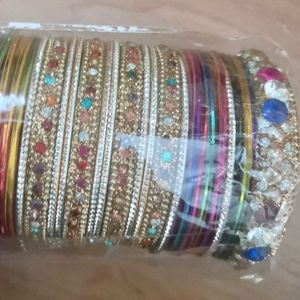 Emerald Filled Pakistani Bangles